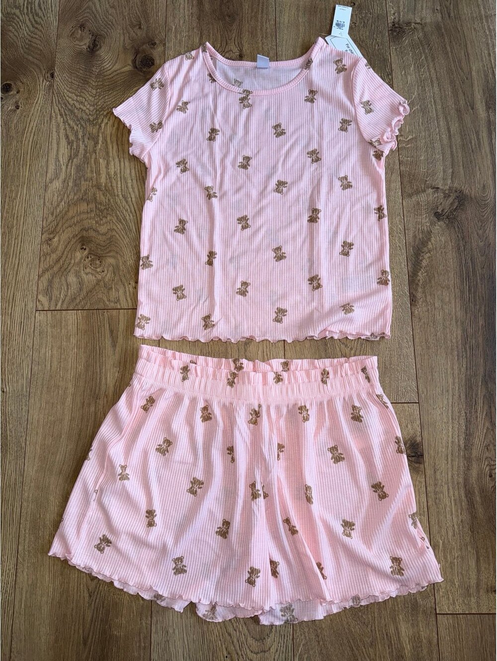 Girls pink pj set with teddy bears